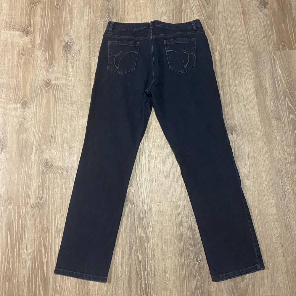 Gloria Vanderbilt Amanda Dark Wash Jeans Size 14 Stretch Straight Leg Denim - Picture 3 of 8